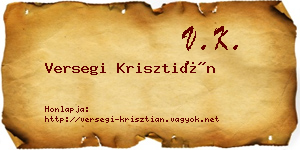 Versegi Krisztián névjegykártya